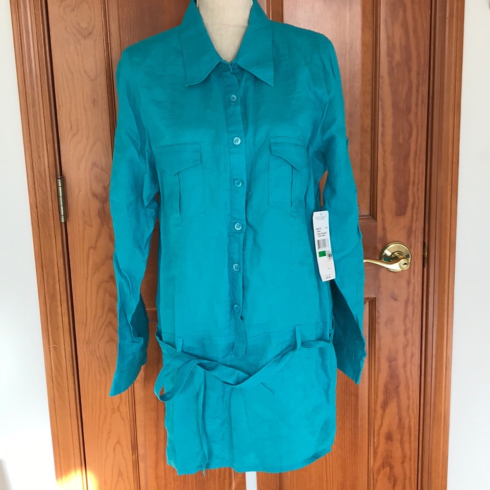 NWT Karen Kane Turquoise Shirtdress